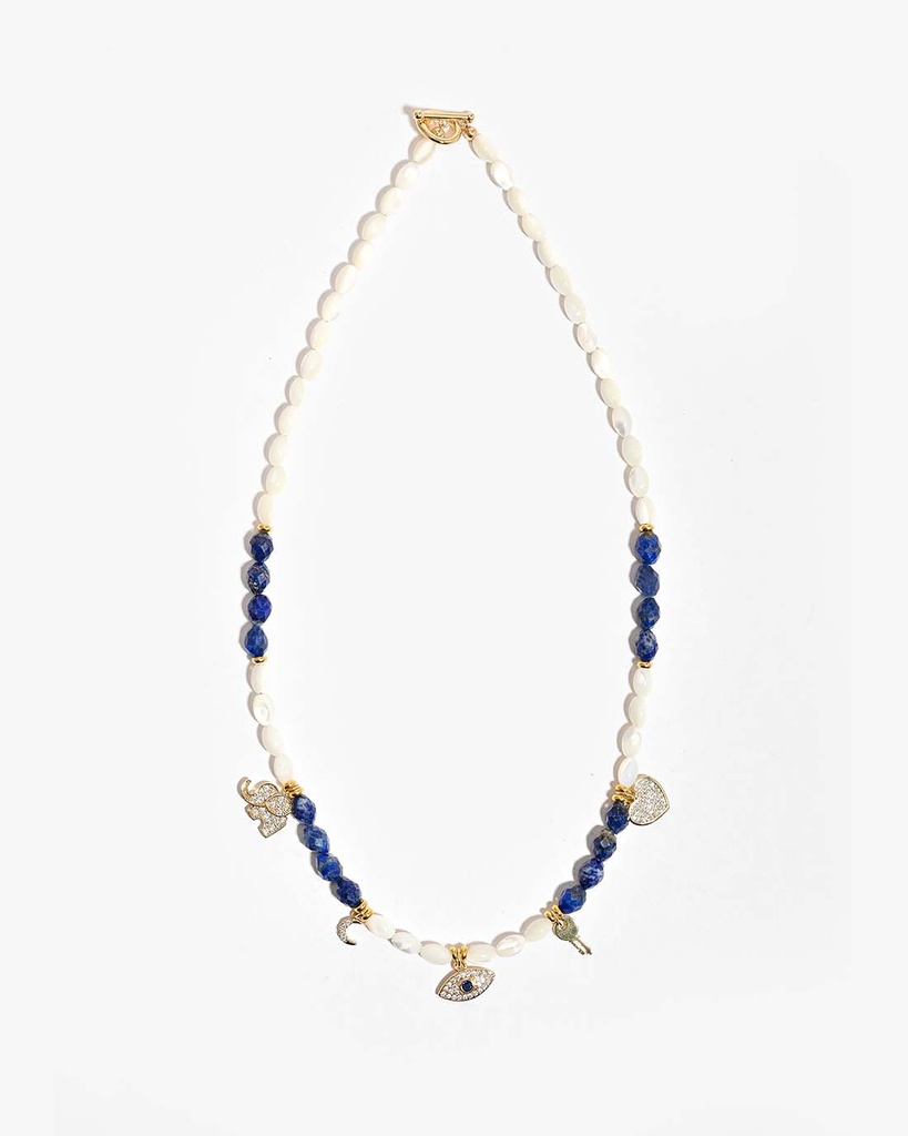 Lapis Lazuli and Shell Necklace WNEC329MC
