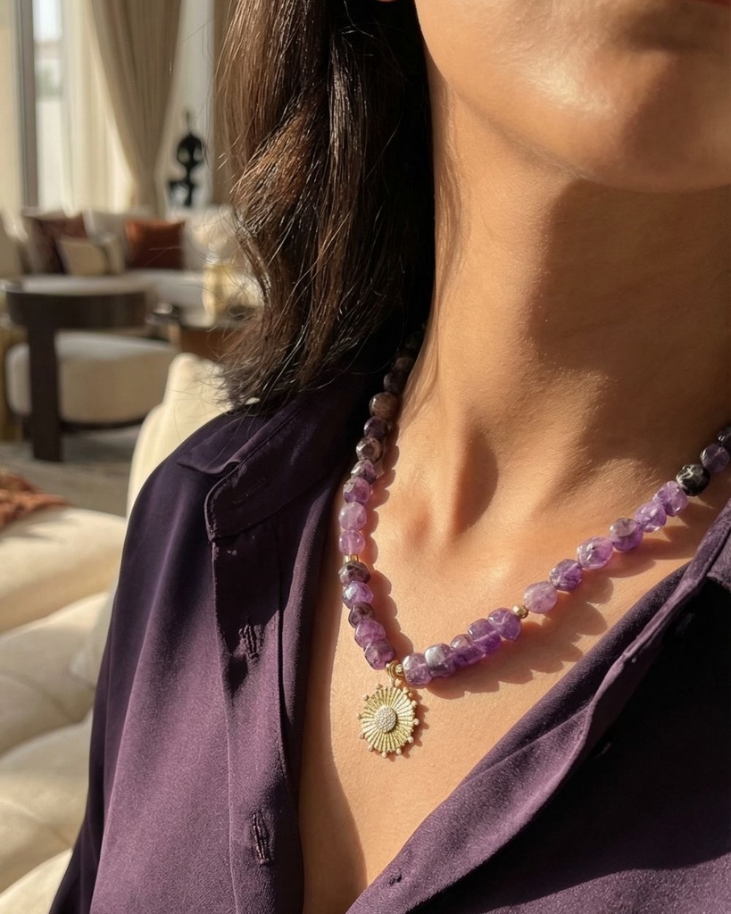 Gemstone necklace WNEC332PR