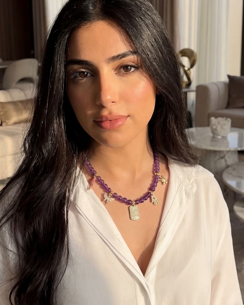 عقد نسائي جمشت بنفسجي طبيعي أنيق فاخر