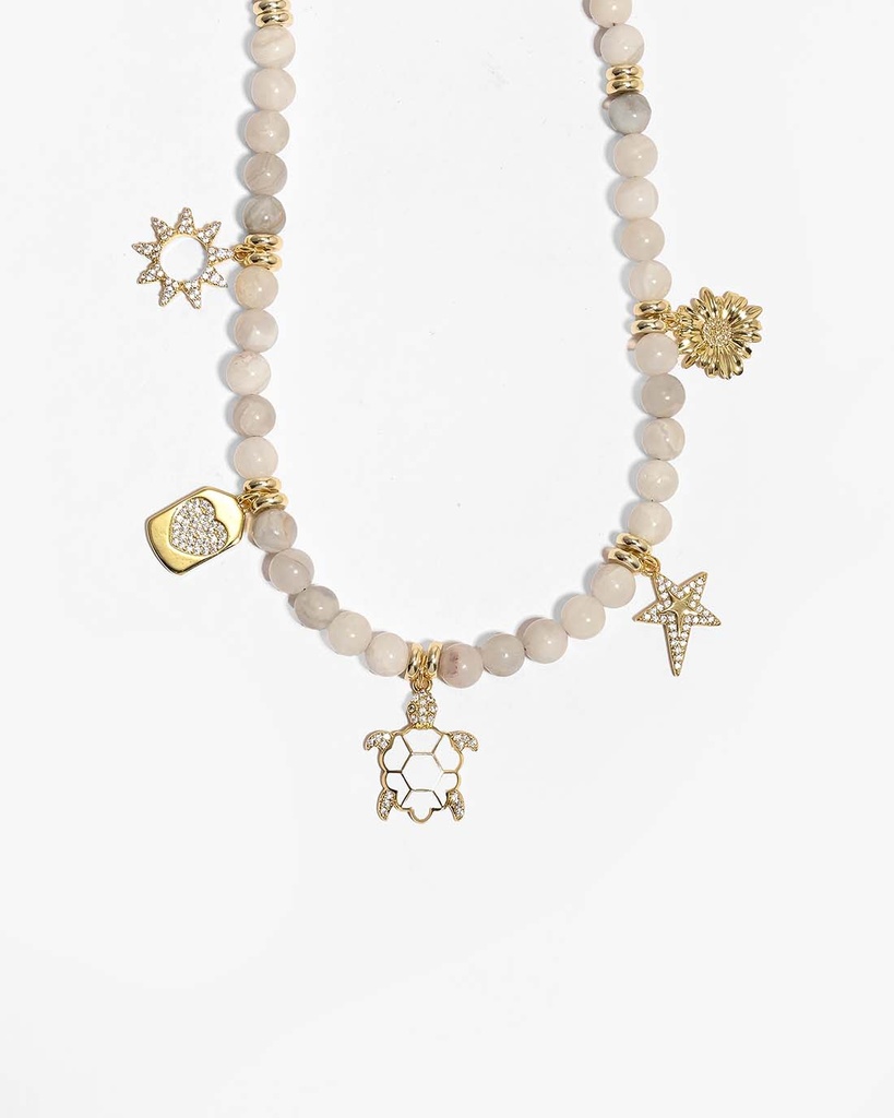 Agate stone necklace WNEC340WH