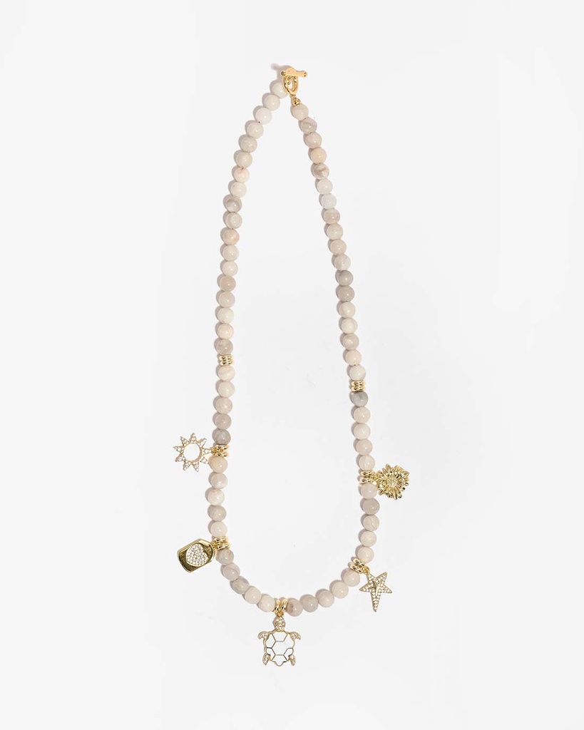 Agate stone necklace WNEC340WH