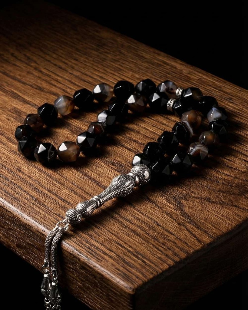 Agate stone rosary ROS379BK