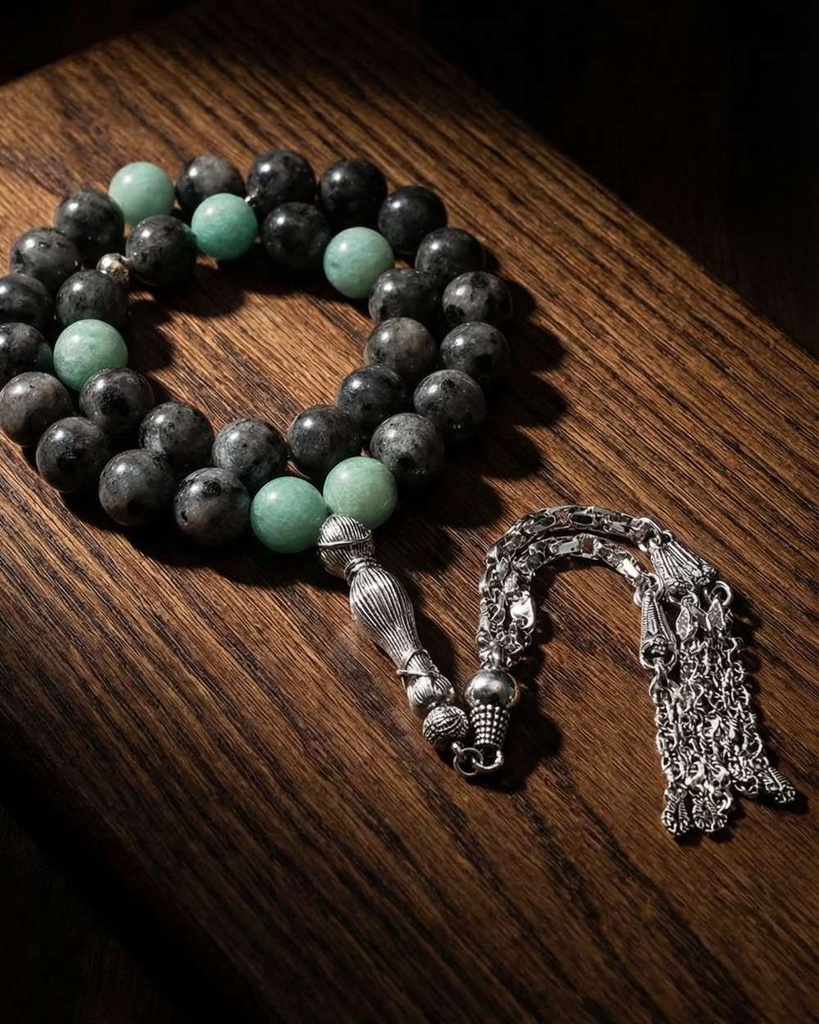 Labradorite and Aqua Marine Rosary ROS3082GY