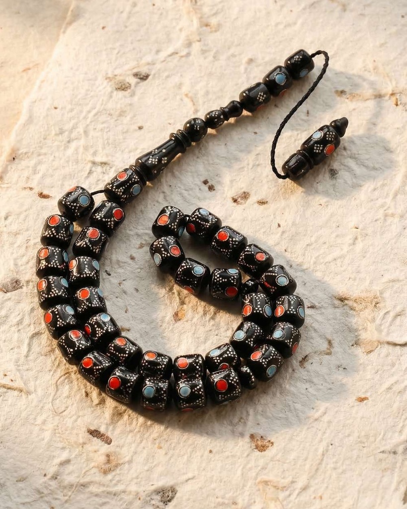 Cook wood silver rosary ROS5360MC