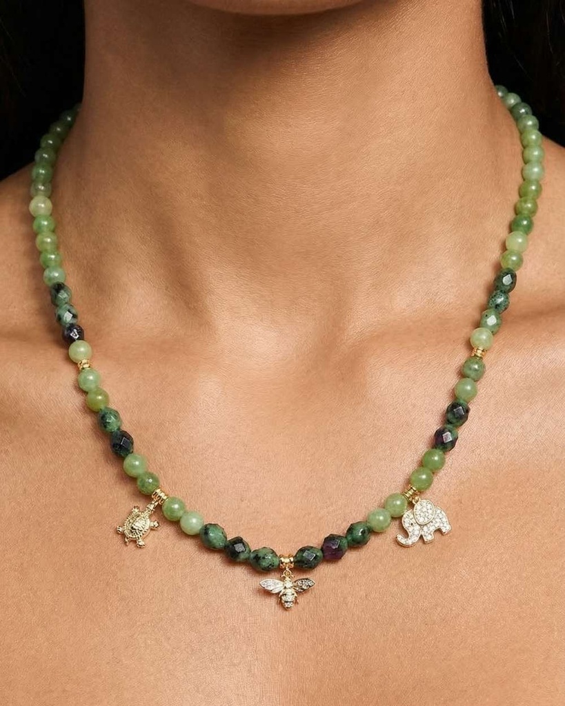 Aventurine and Ruby Zoisite Stone WNEC324GN