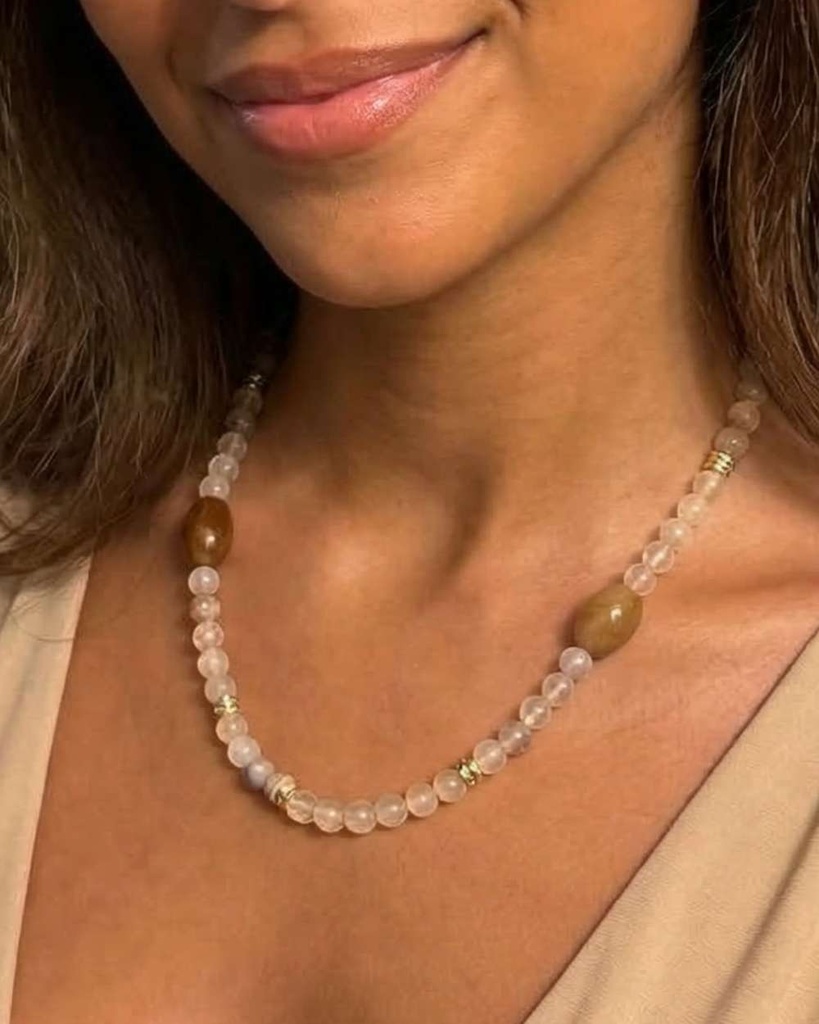 Agate stone necklace WNEC344MC