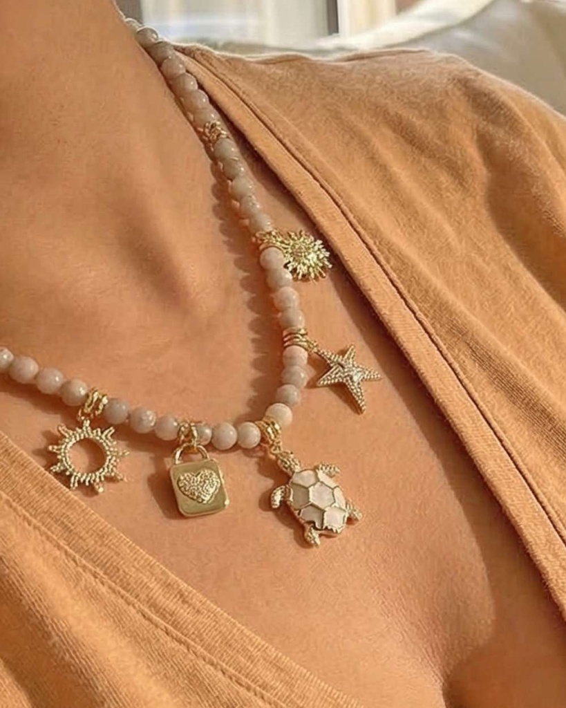 Agate stone necklace WNEC340WH