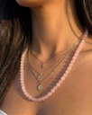 Pink rose necklace WNEC262PK