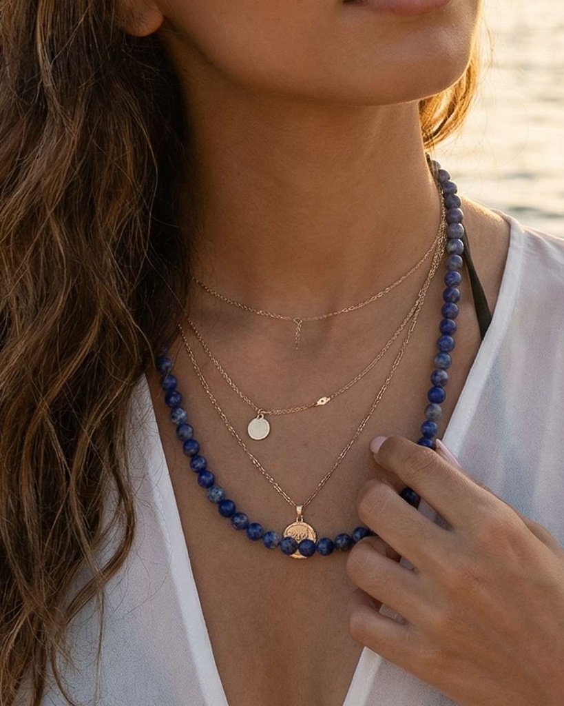 Blue lapis lazuli necklace WNEC260BL