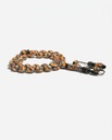 Premium Kok Wood Prayer Beads with Silver and Amber-Like Inlay 33 Beads
