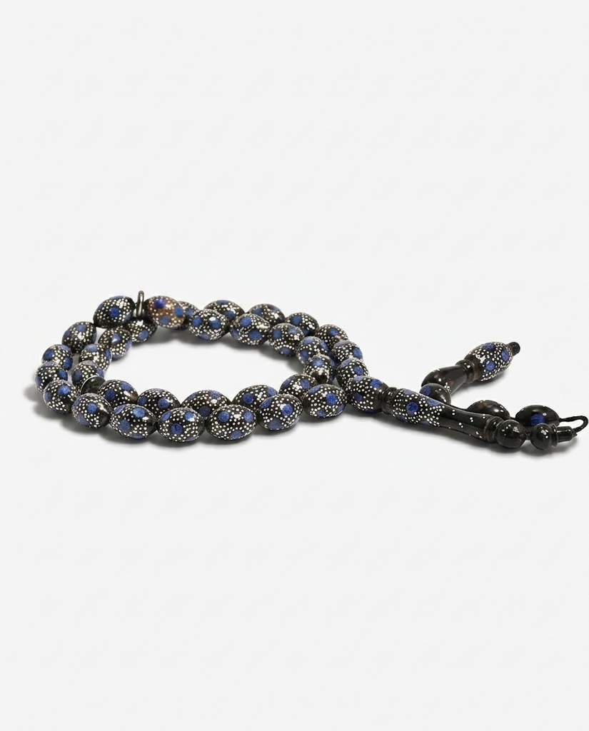 Luxury Yusr Lapis Lazuli Prayer Beads with Silver