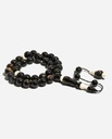 Rare Natural Yusr Prayer Beads 33 Round Beads with Ivory Veins