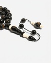 Rare Natural Yusr Prayer Beads 33 Round Beads with Ivory Veins