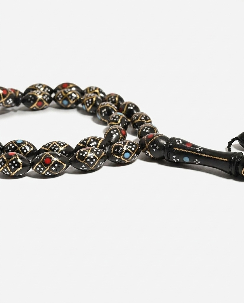 Natural Engraved Cocos Wood Prayer Beads 33 Beads 8.70mm