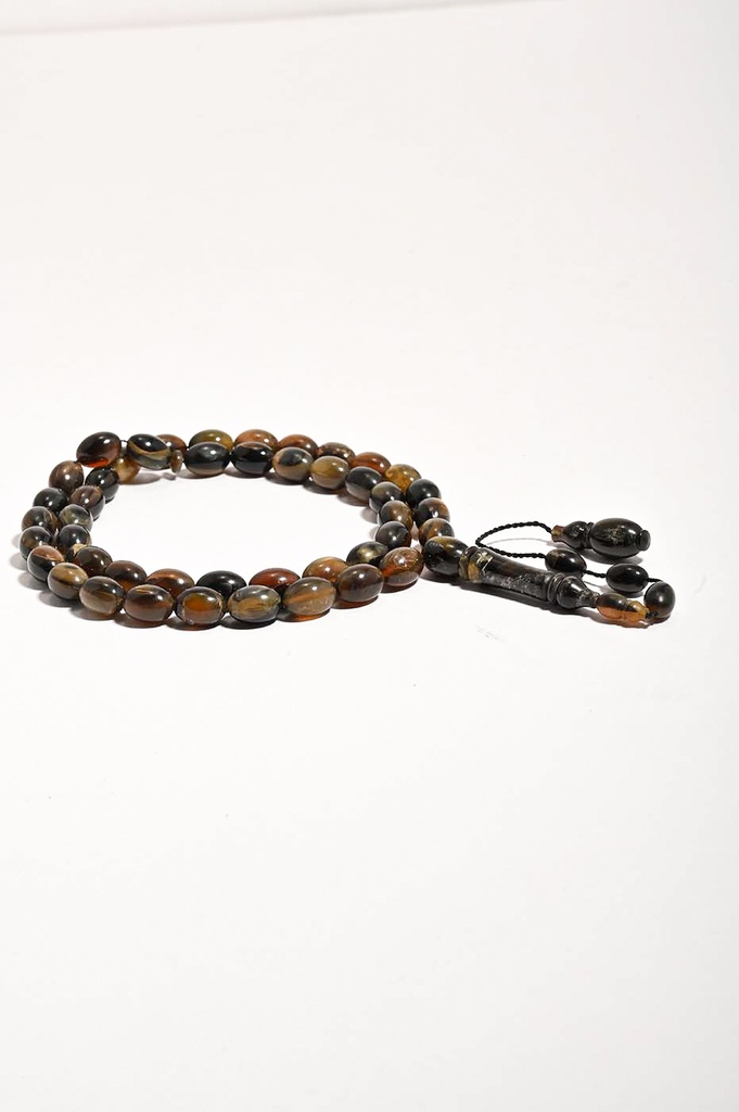 Natural buffalo horn 45-Bead Oval Prayer Beads Rare Edition
