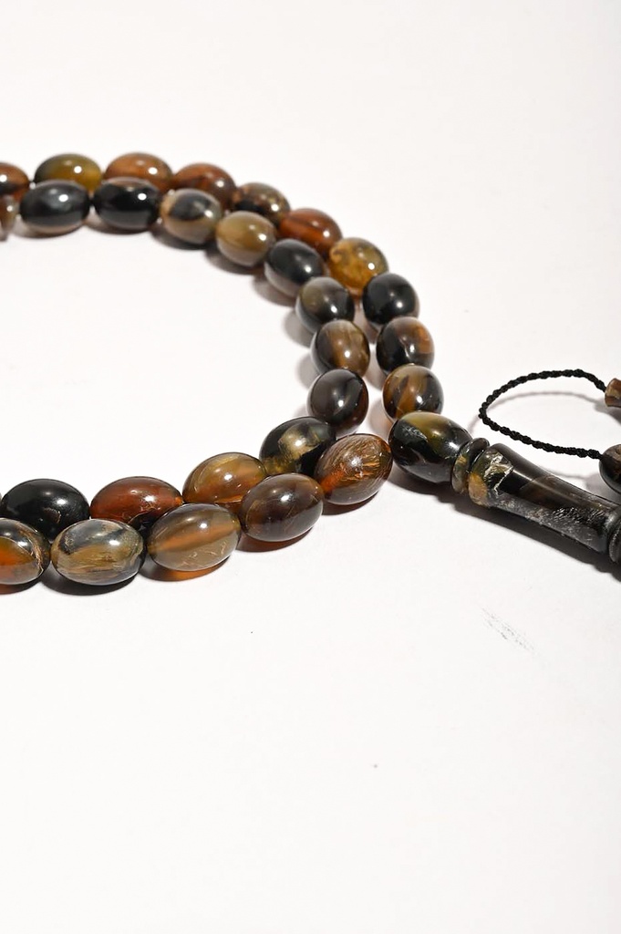 Natural buffalo horn 45-Bead Oval Prayer Beads Rare Edition