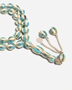 Natural Ivory & Turquoise 33-Bead Prayer Beads Sterling Silver 925