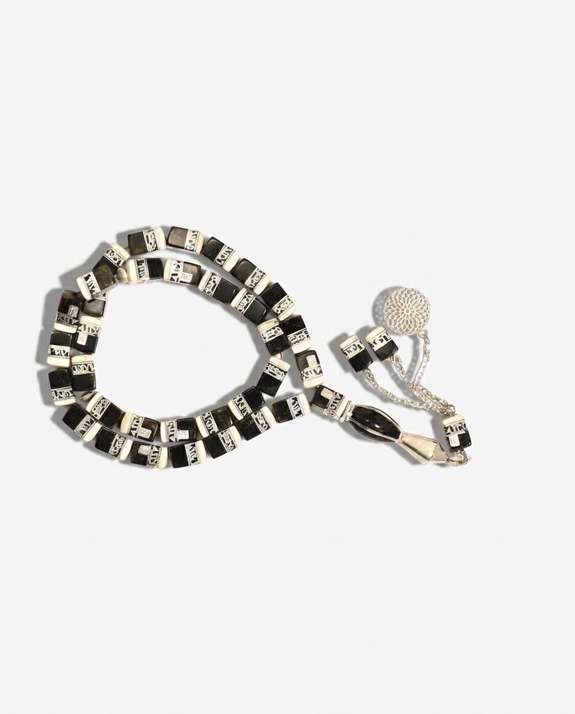 Natural Ivory & Yussr 33-Bead Prayer Beads with 925 Silver