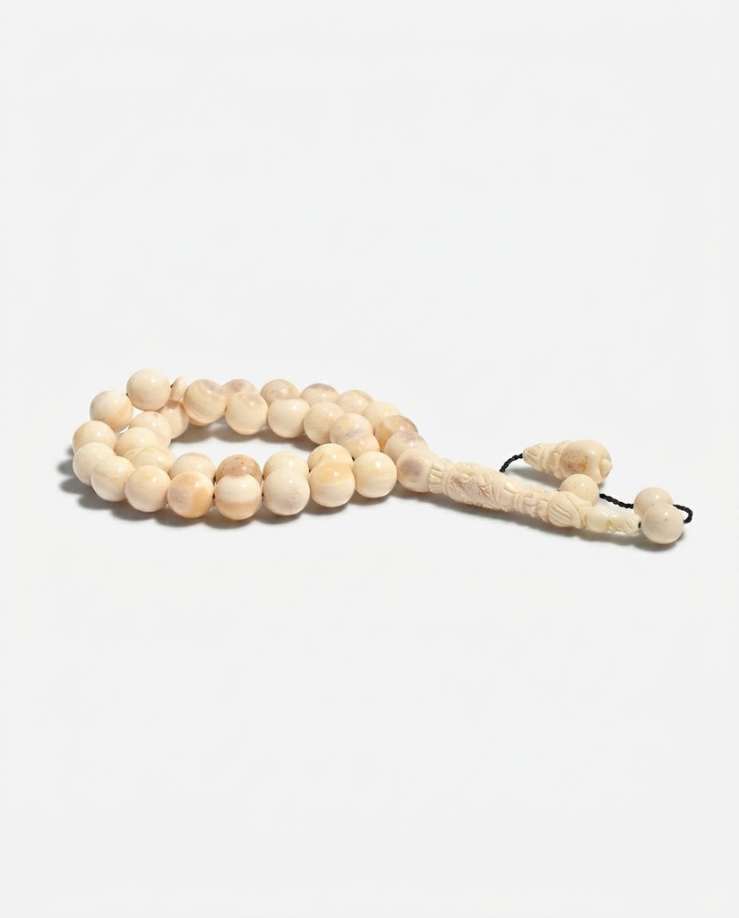 Natural Camel Bone 33-Bead Round Prayer Beads