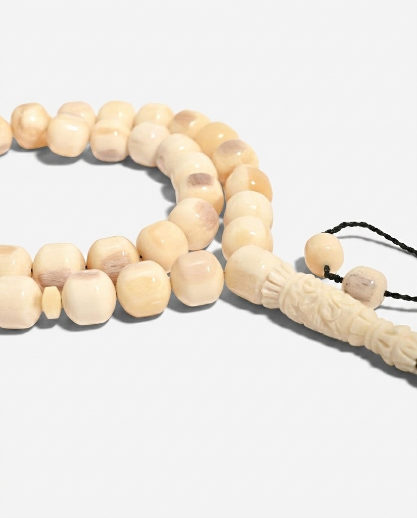 Natural Camel Bone Prayer Beads 41 Cylindrical Beads Luxury