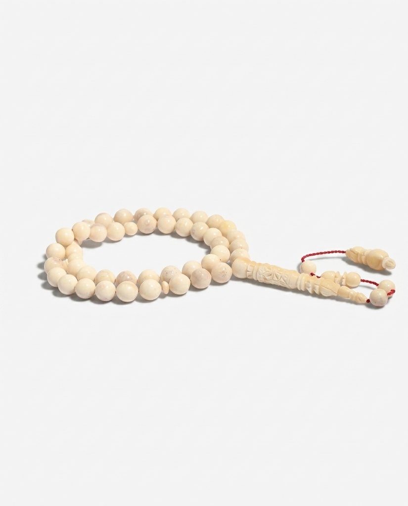 Natural Camel Bone 45-Bead Prayer Beads with Engraved Divider