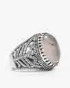 Agate white silver men ring RING001WH