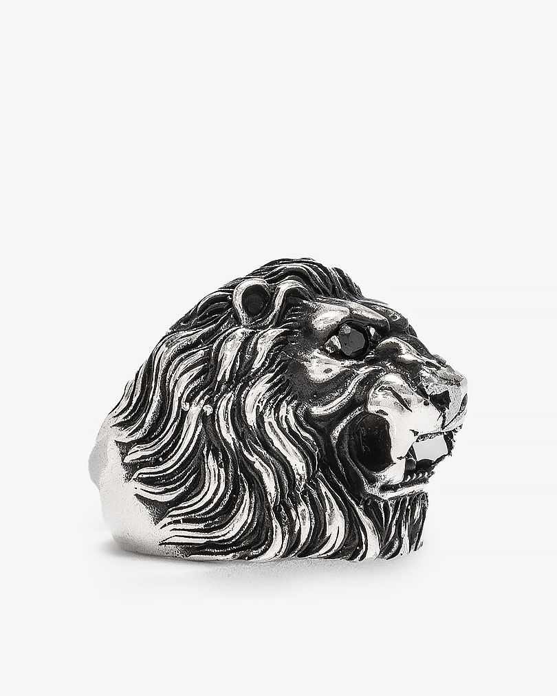 Lion Silver men ring RING052BK