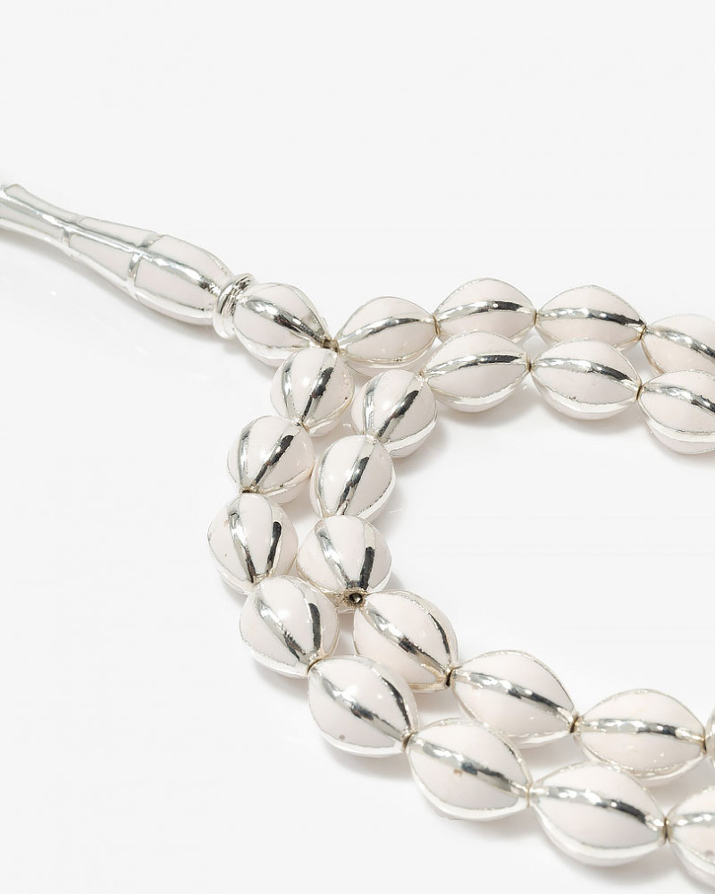 سبحة فضة مرايا ايطالي ابيض