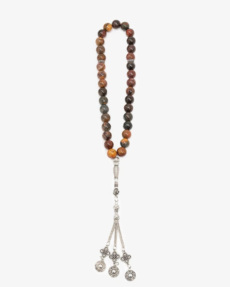 سبحة حجر يشب الملون فاخر