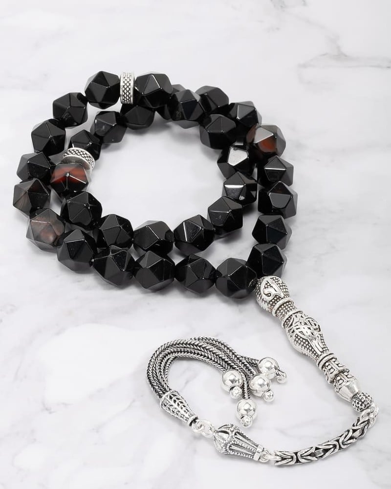 Agate stone rosary ROS379BK