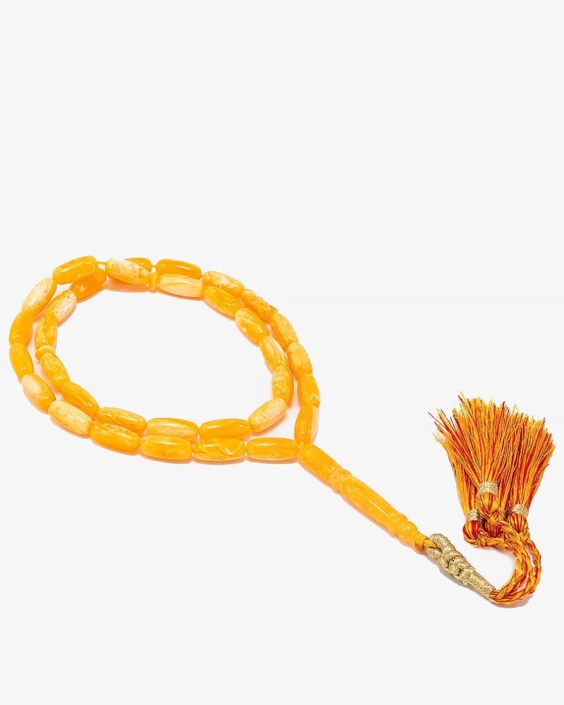 سبحة مميزة معطرة تراب الكهرمان معرق