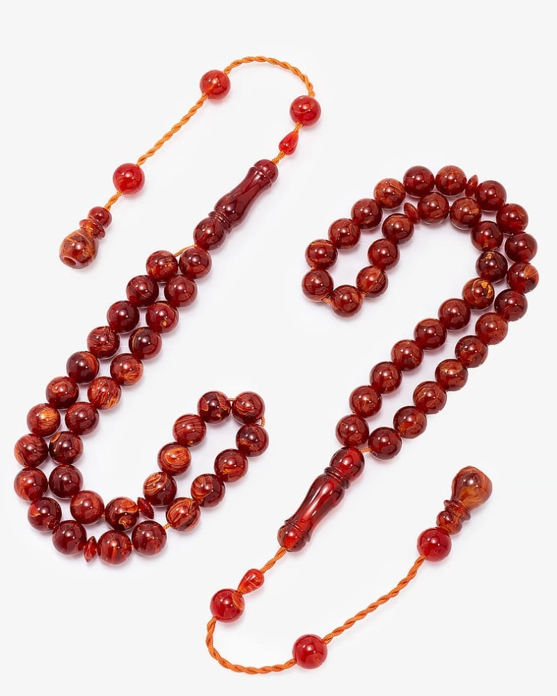 سبحة دائرية معرق معطرة تراب الكهرمان