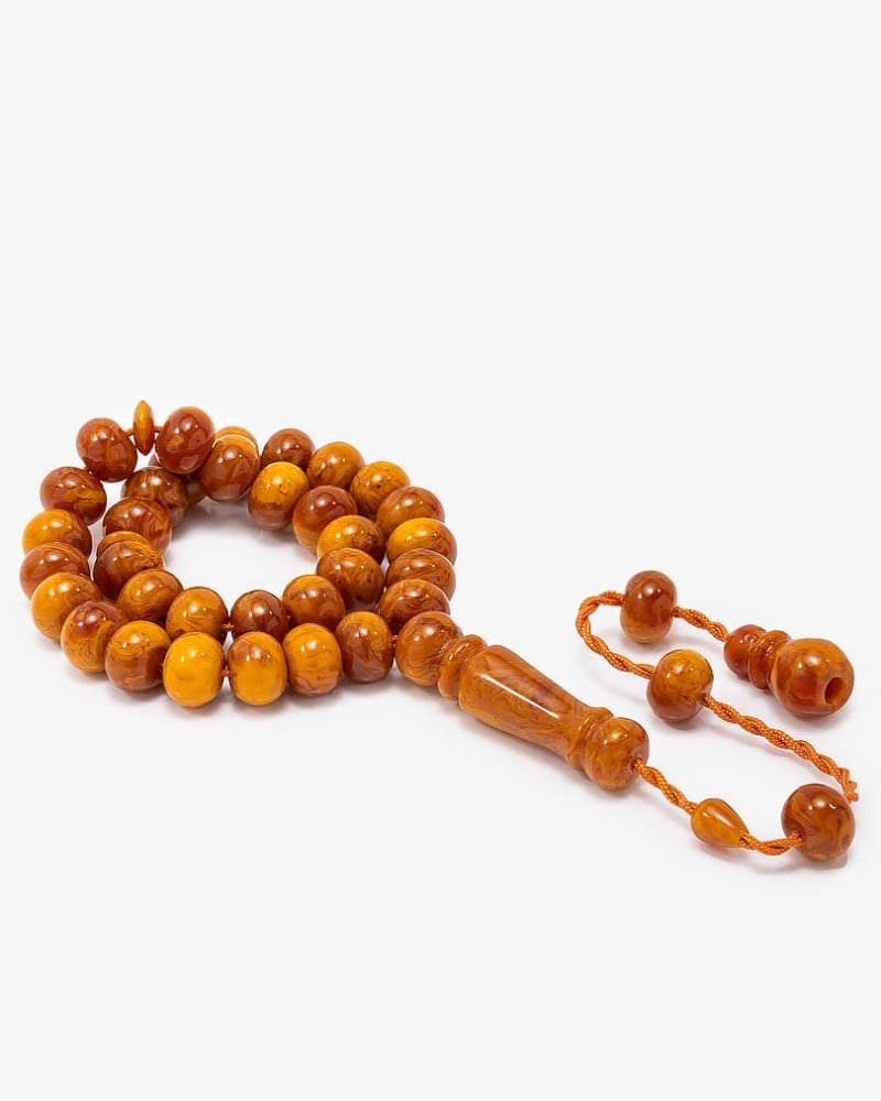 سبحة معطرة معرقة بتراب الكهرمان