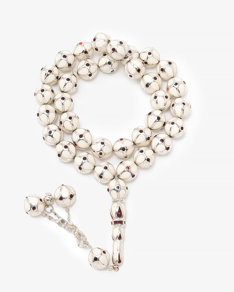 Mirrors white rosary silver ROS5092WH