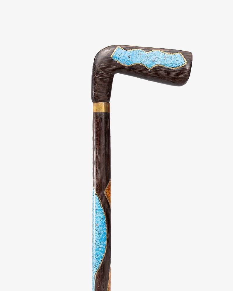 عصا عكاز انيق خشب الإبانوس الطبيعي