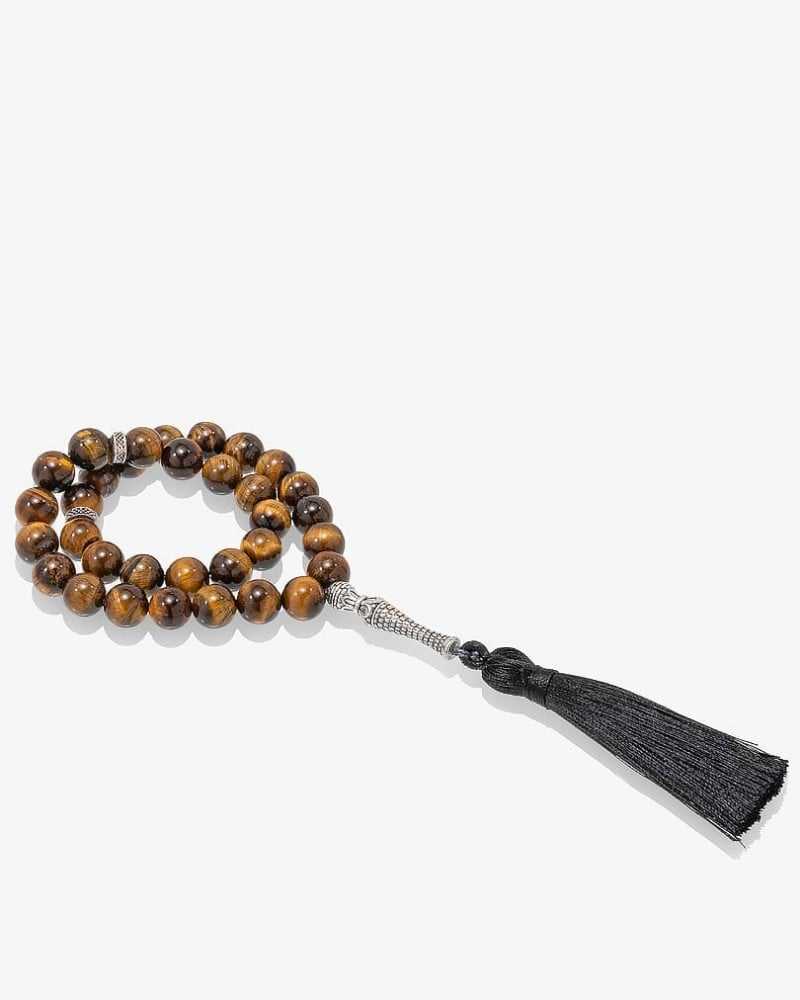 سبحة بحجر كريم عين النمر العسلي