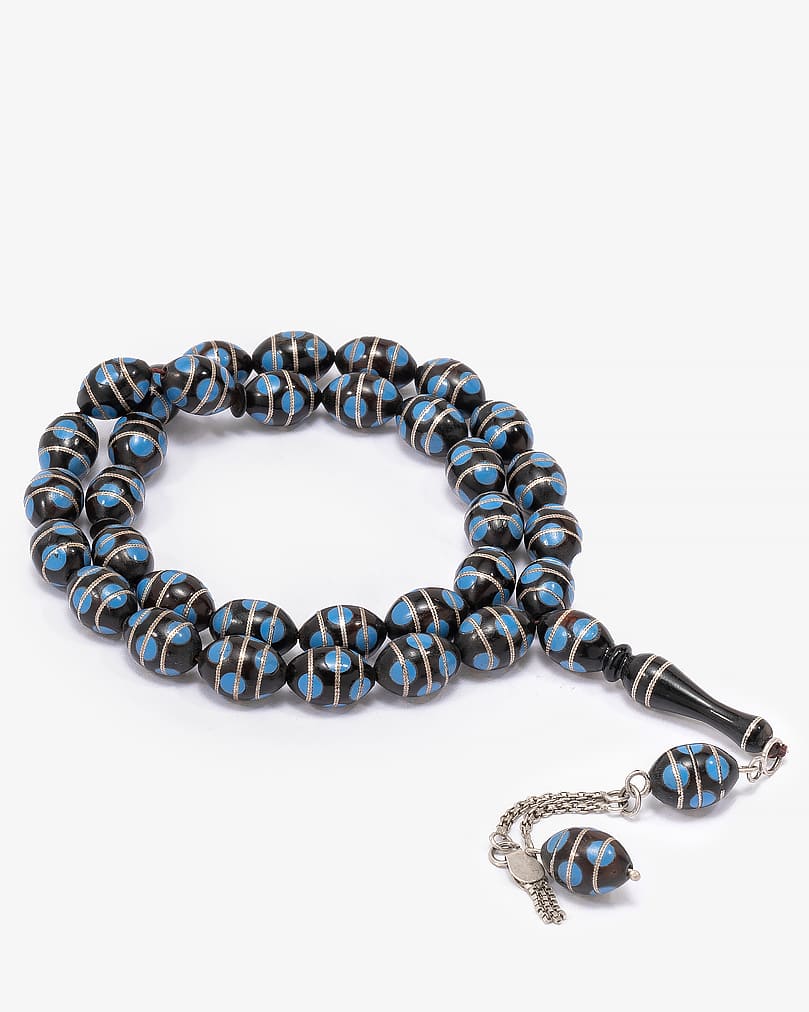 Cook wood silver rosary ROS5153BL