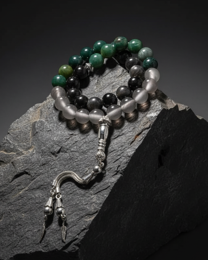 Agate & Laprodite Stone Rosary ROS3050MC