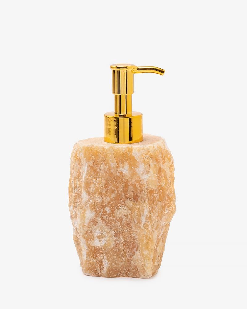 Yellow Calcite Stone Lotion Dispenser ACC042YL