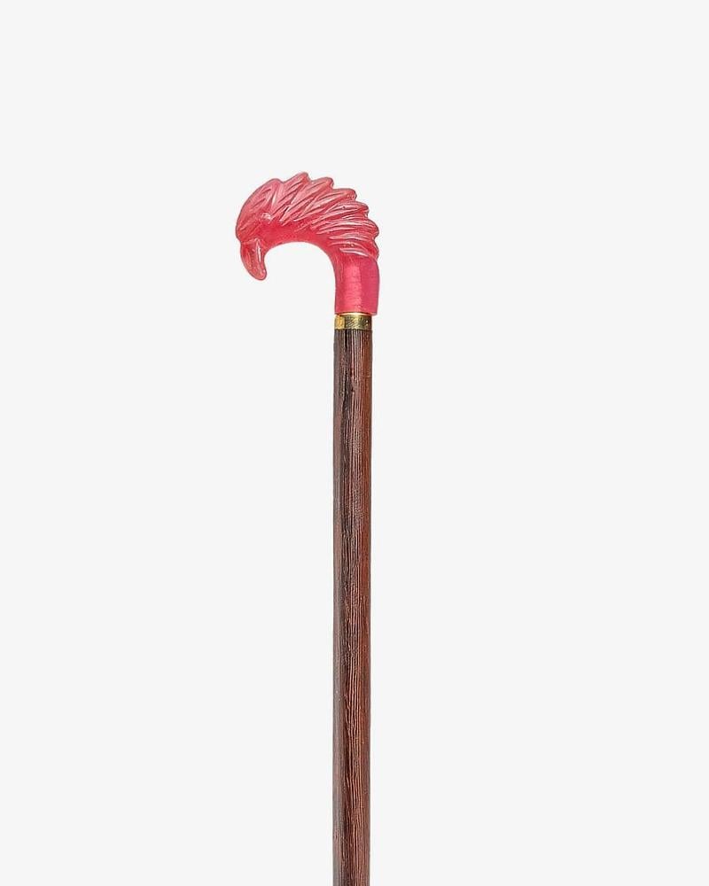 عصا عكاز خشب فينجي مزين رأس النسر