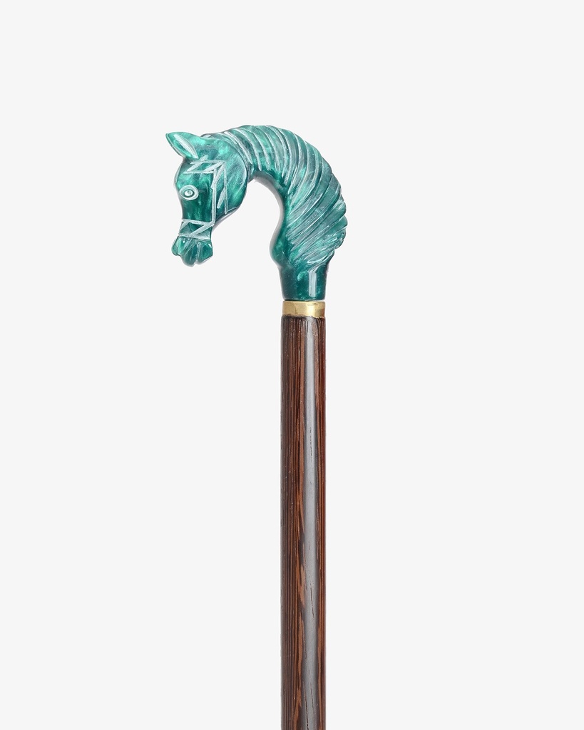عصا عكاز خشب فينجي بشكل رأس الحصان