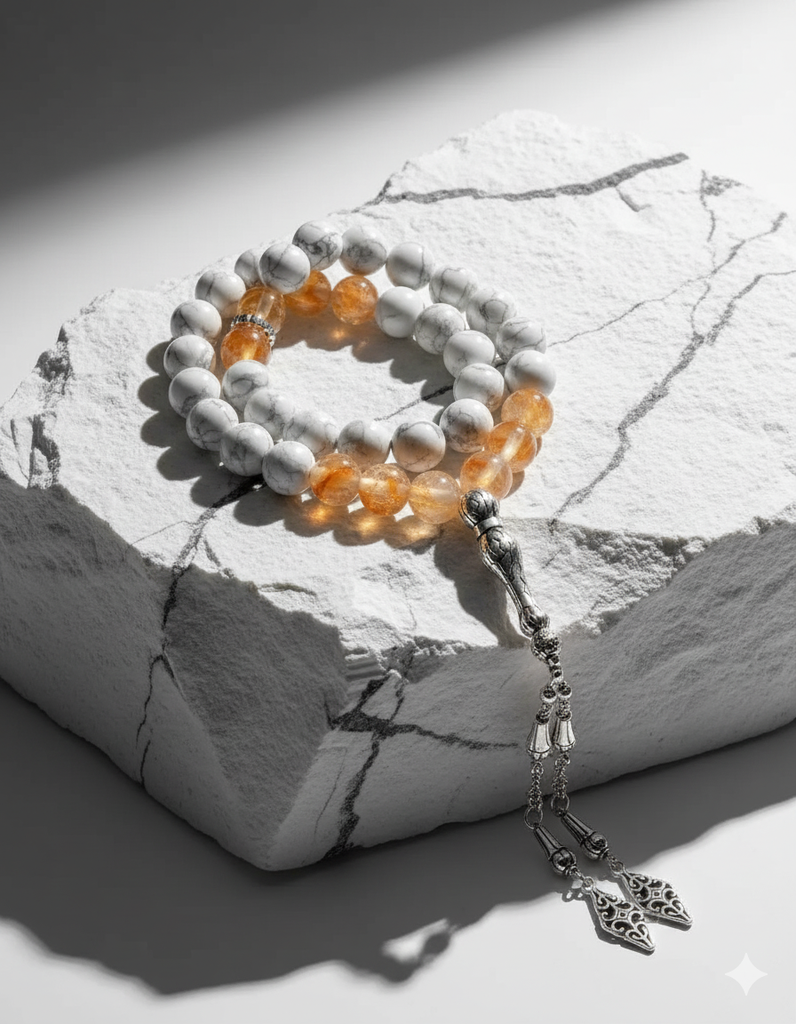 سبحة حجر جاموس ( الهاوليت ) وسترين ROS3083WH