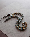 Kok rosary with silver engraving similar to amber and turquoise ROS5299MC