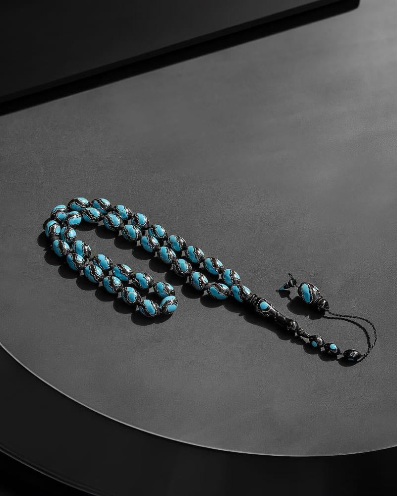 Kok rosary in silver similar to turquoise ROS5296MC