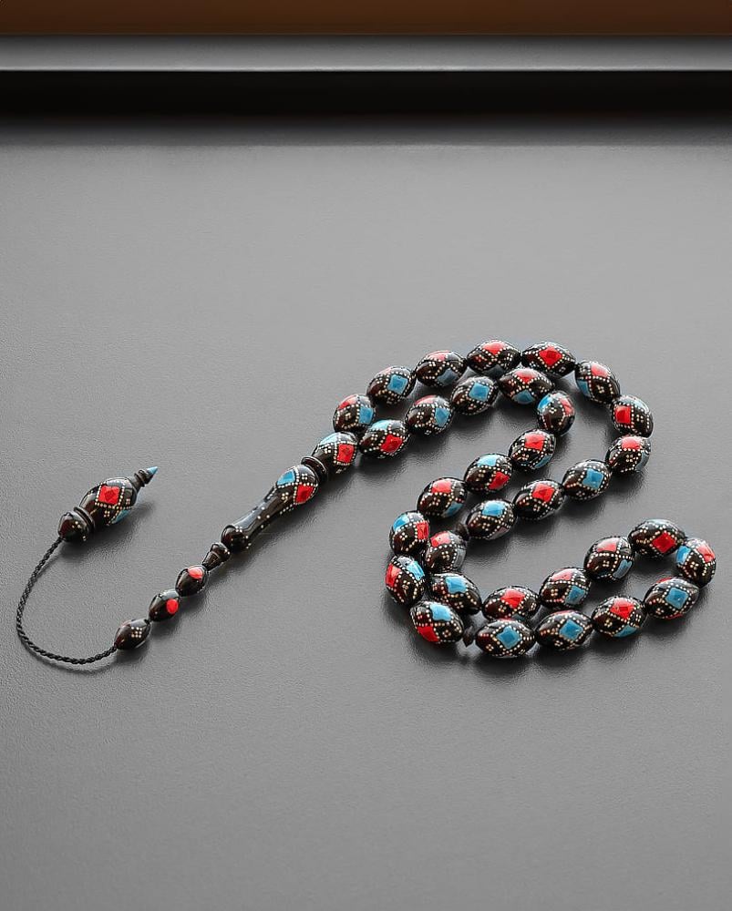 Cook's rosary in silver, similar to turquoise and coral ROS5295MC