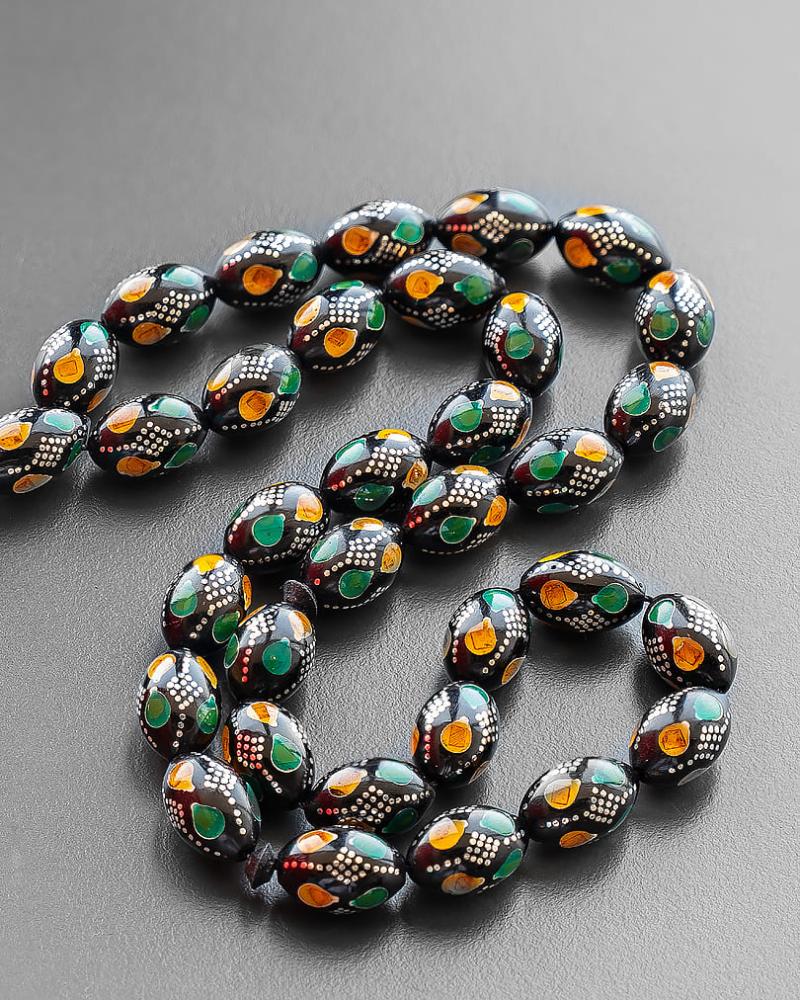 Kok rosary decorated with silver ROS5292MC