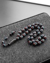 Kok turquoise and coral rosary inlaid with silver ROS5291MC