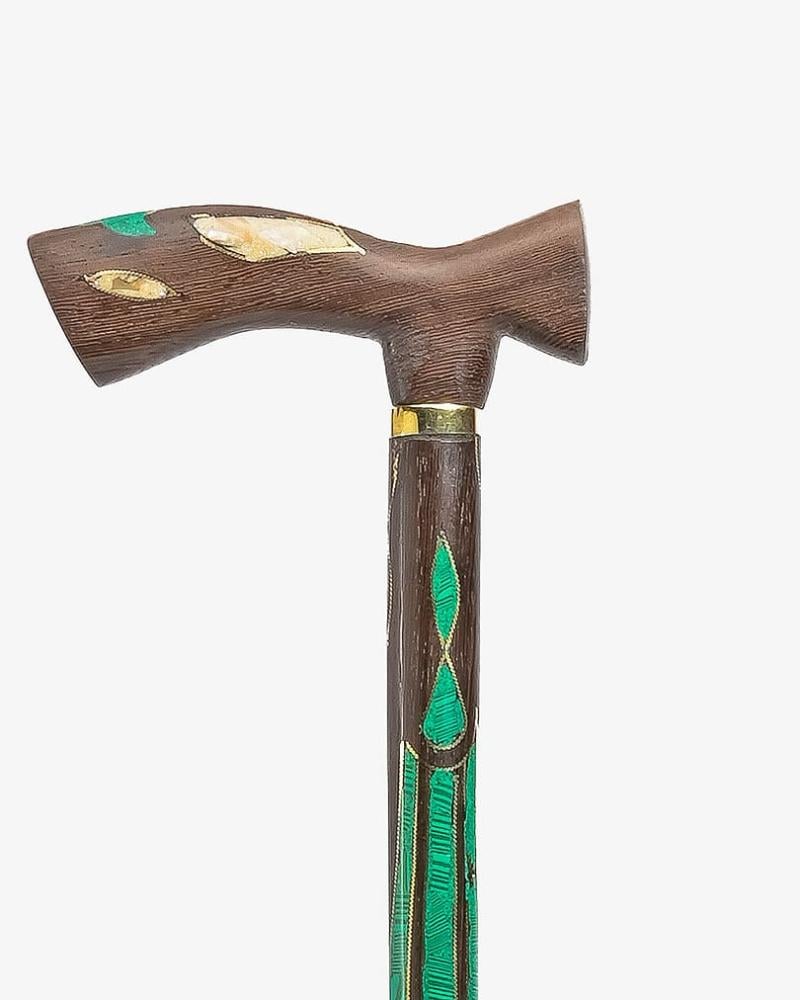 عصا عكاز فينجي شبيه ملاكيت وصدف