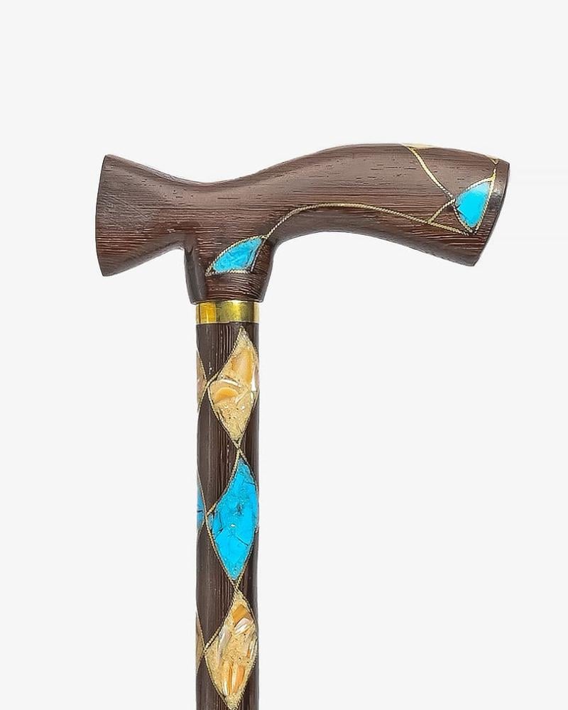 عصا عكاز فينجي شبيه الصدف وفيروز