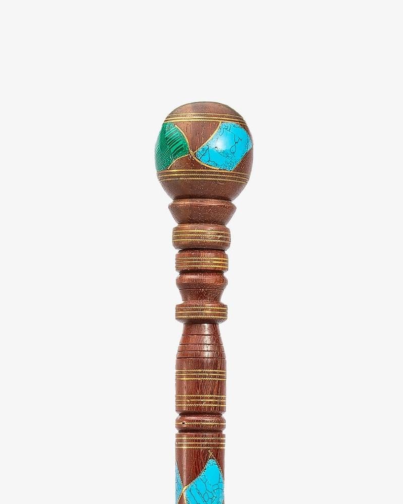 عصا عكاز صاج مزين ملاكيت وفيروز فاخر